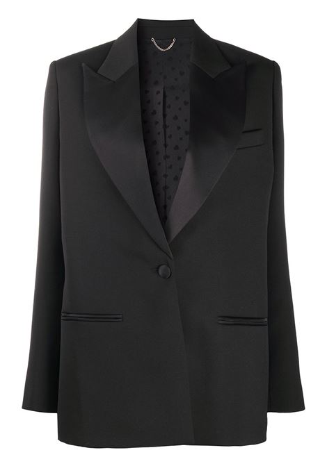 Black single-breasted satin lapel blazer Magda butrym - women